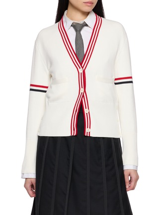 首图 - 点击放大 - THOM BROWNE - Sailboat Jacquard V-Neck Cardigan