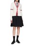 模特儿示范图 - 点击放大 - THOM BROWNE - Sailboat Jacquard V-Neck Cardigan