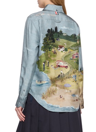 背面 - 点击放大 - THOM BROWNE - Sailboat Scene Silk Shirt