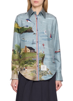 首图 - 点击放大 - THOM BROWNE - Sailboat Scene Silk Shirt