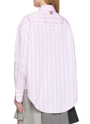 背面 - 点击放大 - THOM BROWNE - Supersized Hairline Stripe Cotton Poplin Shirt