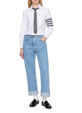 模特儿示范图 - 点击放大 - THOM BROWNE - 4-Bar Oxford Cotton Shirt