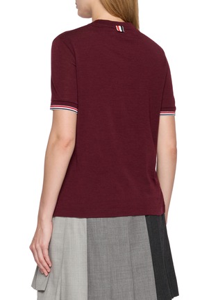 背面 - 点击放大 - THOM BROWNE - RWB Tipping Rib Cuff T-Shirt