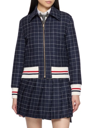 首图 - 点击放大 - THOM BROWNE - Windowpane Check Down Filled Cropped Flight Jacket