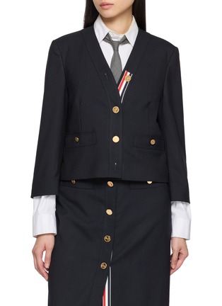 首图 - 点击放大 - THOM BROWNE - V-neck Cropped Cardigan Jacket