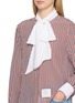  - THOM BROWNE - Striped Detachable Collar Silk Shirt