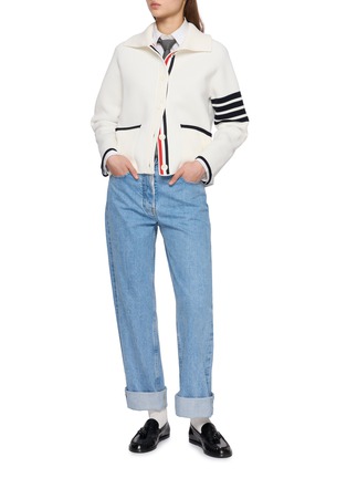 模特儿示范图 - 点击放大 - THOM BROWNE - 4 Bar Knit Jacket