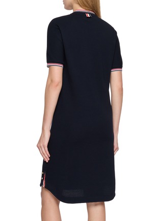 背面 - 点击放大 - THOM BROWNE - RWB Tipping Anchor Button Cotton Piqué Dolman T-Shirt Dress