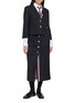 模特儿示范图 - 点击放大 - THOM BROWNE - Suiting Button Front Midi Skirt