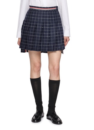 首图 - 点击放大 - THOM BROWNE - Windowpane Check Pleated Mini Skirt