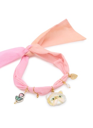 细节 - 点击放大 - TASH AND LEY - Whimsical Cat Charm Scarf Necklace