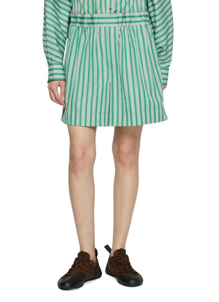 首图 - 点击放大 - LOEWE - Striped Pleated Waistband Shorts