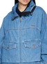  - LOEWE - Contrast Leather Detail Denim Jacket