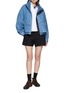 模特儿示范图 - 点击放大 - LOEWE - Contrast Leather Detail Denim Jacket