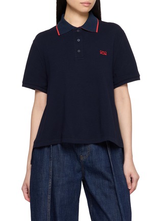 首图 - 点击放大 - LOEWE - Trapeze Cotton Piqué Polo Shirt