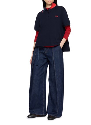 模特儿示范图 - 点击放大 - LOEWE - Trapeze Cotton Piqué Polo Shirt