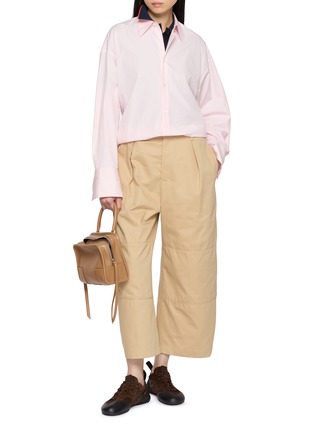 模特儿示范图 - 点击放大 - LOEWE - Panelled Knee Cotton Cropped Pants