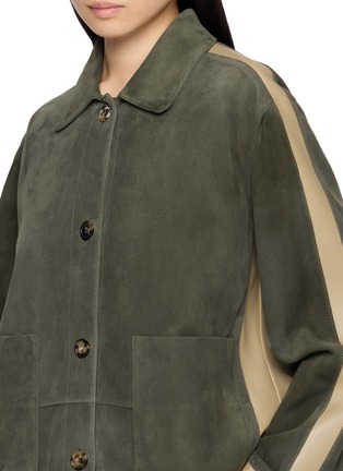  - LOEWE - Turn-Up Contrast Panel Suede Lambskin Jacket