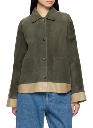 首图 - 点击放大 - LOEWE - Turn-Up Contrast Panel Suede Lambskin Jacket