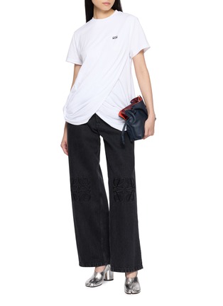 模特儿示范图 - 点击放大 - LOEWE - Twisted Draped Cotton Jersey T-Shirt