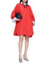 模特儿示范图 - 点击放大 - LOEWE - Double Layer Collar Cotton Poplin Shirt Dress