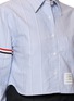  - THOM BROWNE - Point Collar Striped Trim Cropped Shirt