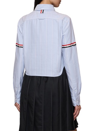 背面 - 点击放大 - THOM BROWNE - Point Collar Striped Trim Cropped Shirt