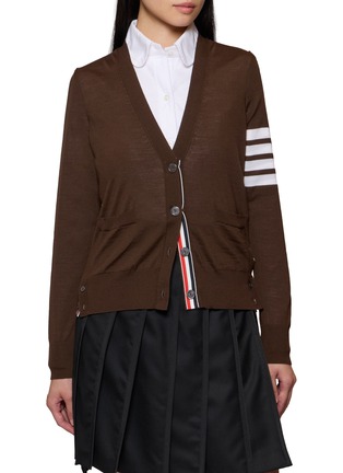 首图 - 点击放大 - THOM BROWNE - 4-Bar Striped V-Neck Cardigan