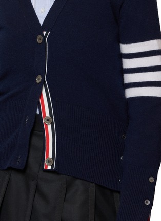  - THOM BROWNE - 4-Bar Striped V-Neck Cardigan