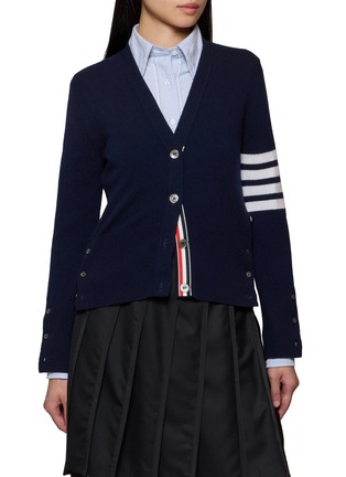 首图 - 点击放大 - THOM BROWNE - 4-Bar Striped V-Neck Cardigan