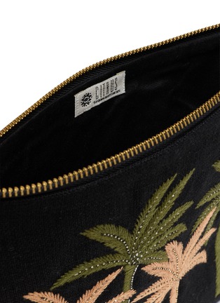 细节 - 点击放大 - BENARAS - Jamaica Palm Embroidered Canvas Pouch