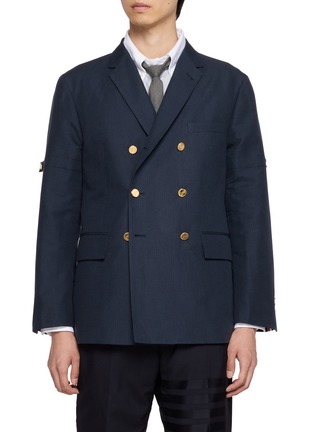 首图 - 点击放大 - THOM BROWNE - Double Breasted Unconstructed Wide Shoulder Suit Jacket