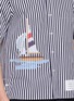  - THOM BROWNE - Striped Sailboat Embroidery Cotton Poplin Shirt