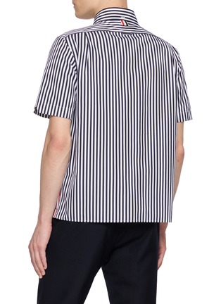 背面 - 点击放大 - THOM BROWNE - Striped Sailboat Embroidery Cotton Poplin Shirt