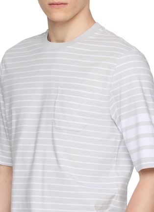  - THOM BROWNE - 4-bar Knit Pocket Cotton Jersey T-shirt