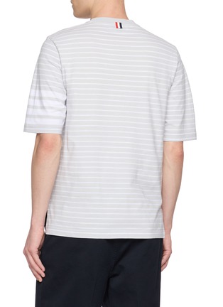 背面 - 点击放大 - THOM BROWNE - 4-bar Knit Pocket Cotton Jersey T-shirt