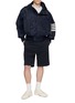 模特儿示范图 - 点击放大 - THOM BROWNE - 4-bar Knit Pocket Cotton Jersey T-shirt