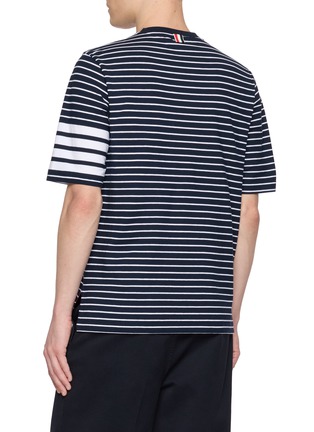 背面 - 点击放大 - THOM BROWNE - 4-bar Knit Pocket Cotton Jersey T-shirt