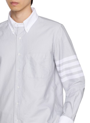  - THOM BROWNE - 4-Bar Button Down Collar Cotton Oxford Shirt