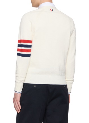 背面 - 点击放大 - THOM BROWNE - 4-bar Linen Cotton Cardigan