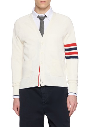 首图 - 点击放大 - THOM BROWNE - 4-bar Linen Cotton Cardigan