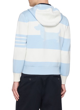 背面 - 点击放大 - THOM BROWNE - Hetor 4-Bar Rugby Cotton Blend Zip Up Hoodie