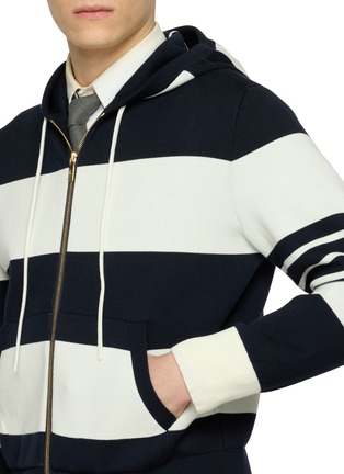  - THOM BROWNE - Rugby Stripe Zip Up Hoodie