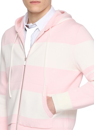  - THOM BROWNE - Hetor 4-Bar Rugby Cotton Blend Zip Up Hoodie