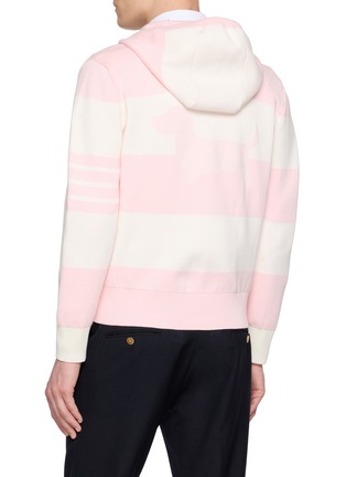 背面 - 点击放大 - THOM BROWNE - Hetor 4-Bar Rugby Cotton Blend Zip Up Hoodie