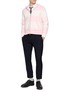 模特儿示范图 - 点击放大 - THOM BROWNE - Hetor 4-Bar Rugby Cotton Blend Zip Up Hoodie