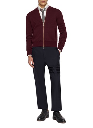 模特儿示范图 - 点击放大 - THOM BROWNE - Ottoman Milano Stitch 4-bar Bomber Jacket