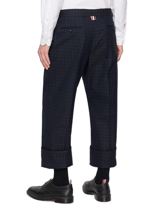 背面 - 点击放大 - THOM BROWNE - Windowpane Check Straight Leg Tailored Trousers