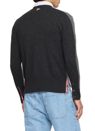 背面 - 点击放大 - THOM BROWNE - Baby Cable 4-Bar V-neck Cardigan