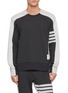 首图 - 点击放大 - THOM BROWNE - 4 Bar Colour Block Crewneck Sweater